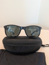 Ray-Ban Andy RB4202 sunglasses with a matte black frame and green lenses