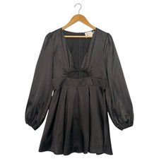 Hello Molly Dress Womens Medium Black Better Nights Mini Cut Out Sexy Clubwear