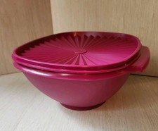 TUPPERWARE Servalier Bowl 858 BURGUNDY MAROON...