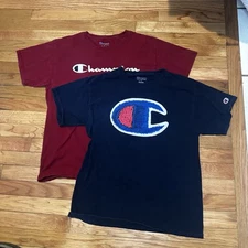 Champion Bundle Of 2 Men’s Short Sleeve T Shirts Med. Navy Burgundy