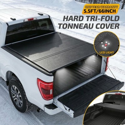 5.5FT Heavy Duty Hard Tri-Fold Pickup Bed Cover for Ford F150 2015-2026 Secure E
