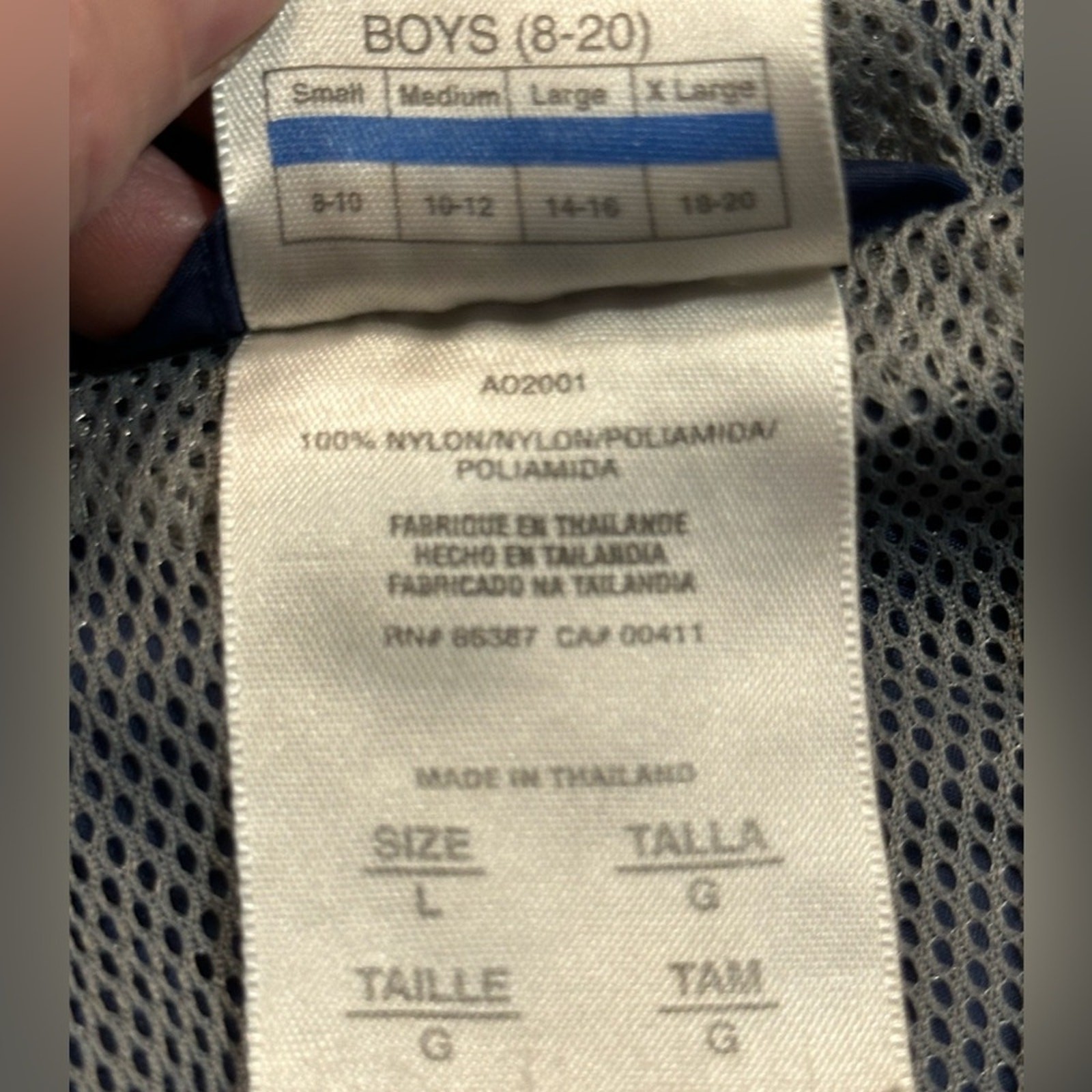 Adidas Boys Large (14/16) Full Zip Windbreaker Jacket/Coat in Rust, Navy & Gray thumbnail 5