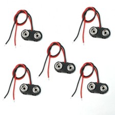 5Pc I Type 9V 9 Volt Battery Clip Connectors Buckle Cable