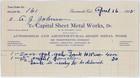Antique 1915 Capital Sheet Metal Works Invoice Top 920 13th Street Sacramento CA — photo 1