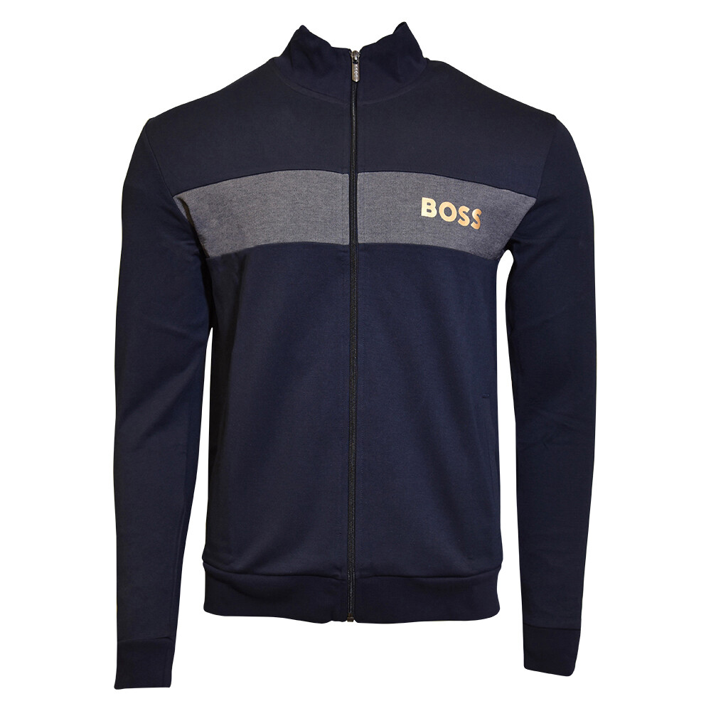 Hugo Boss Men's Tracksuit Jacket Full Zip-Up Long Sleeve Dark Blue