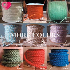 1.5-6mm Burlap Rope Twist Hemp Natural Linen Twine Jute Cord Craft String 10-100
