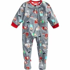 Family PJs Baby One piece Pajama Footed Pup Presents 12 months zipper cover