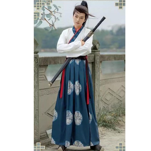 Weijin Hanfu Male Cosplay Anime Printed Suit Ancient Chinese Costume Party - Picture 4 of 12