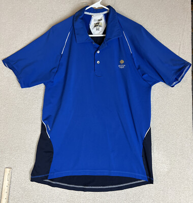 ADIDAS Branton Woods Golf Performance Climacool Men's Blue Golf Polo Shirt M