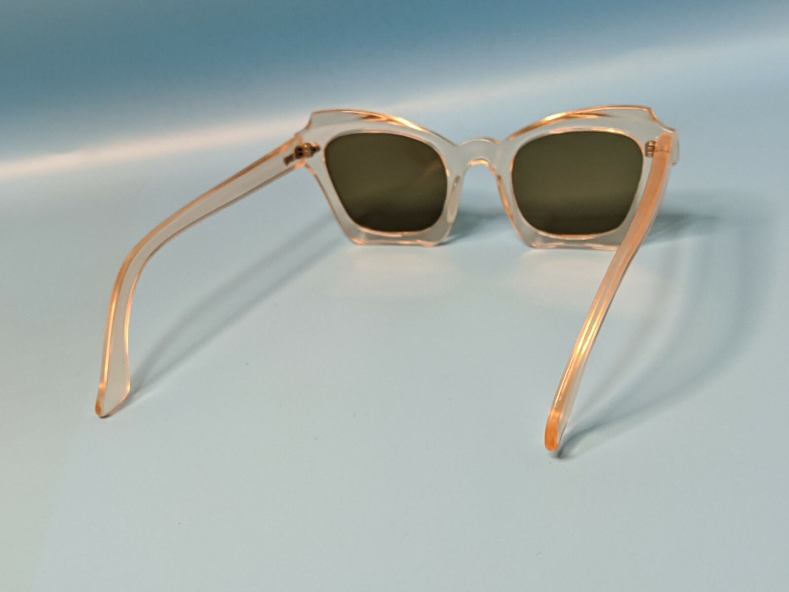 VINTAGE 40s CLEAR ACETATE RECTANGULAR SUNGLASSES … - image 9