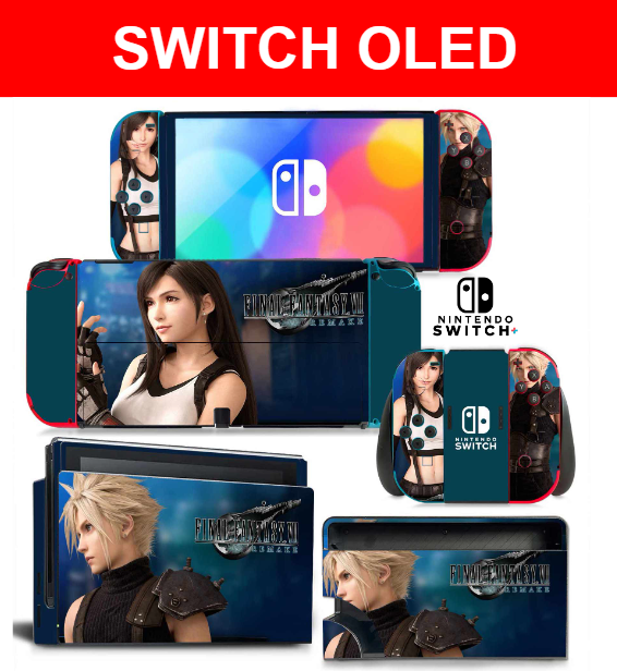 FF7 Switch Oled Decal Sticker Skin Wrap Vinyl + Controller