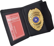 Marshal Genuine Leather RFID Slim Thin Bifold ID Money Wallet Oval Shape...