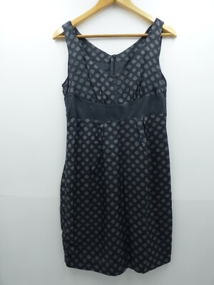 Ladies Noa Noa grey silk patterned sleeveless lined knee length dress size S