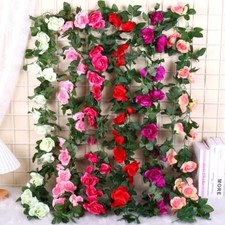 8ft Künstliche Rosen Rebe Kunstblumen Hängepflanzen Blumengirlande Hochzeit Deko