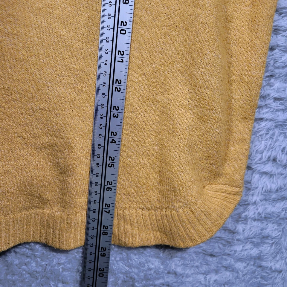 Suéter Tahari Mujer Grande Dorado Amarillo Tejido Capucha Cuello Manga Larga Suave Foto 4 de 4