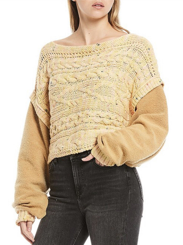 Free People Honey Cable Pullover Size