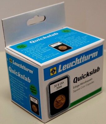 Lighthouse QUICKSLAB Rectangle Coin Capsule holds US Cent 19 mm - 5 PACK