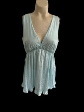 VINTAGE  70  s JILL ANDREA NEW YORK BLUE SZ MEDIUM BABYDOLL NIGHTIE FREE S/ H OF