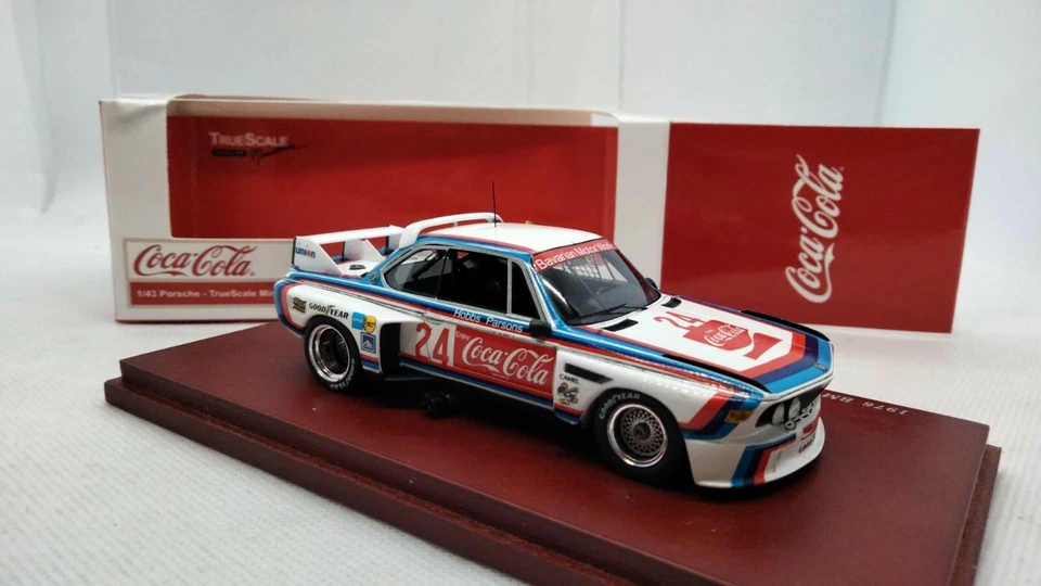 TRUE SCALE MINIATURES 1976 BMW 3.0 CSL N°24 DAYTONA 24h "Coca Cola" SCALA 1:43 - Immagine 4 di 4