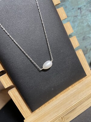 925 LA CN Sterling Silver Pearl Necklace 18 Inches | eBay