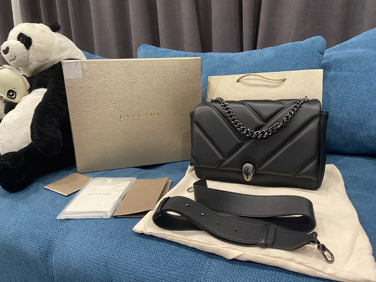 BVLGARI SERPENTI CABOCHON SHOULDER BAG black color.NWT.100% authentic.BEST PRICE