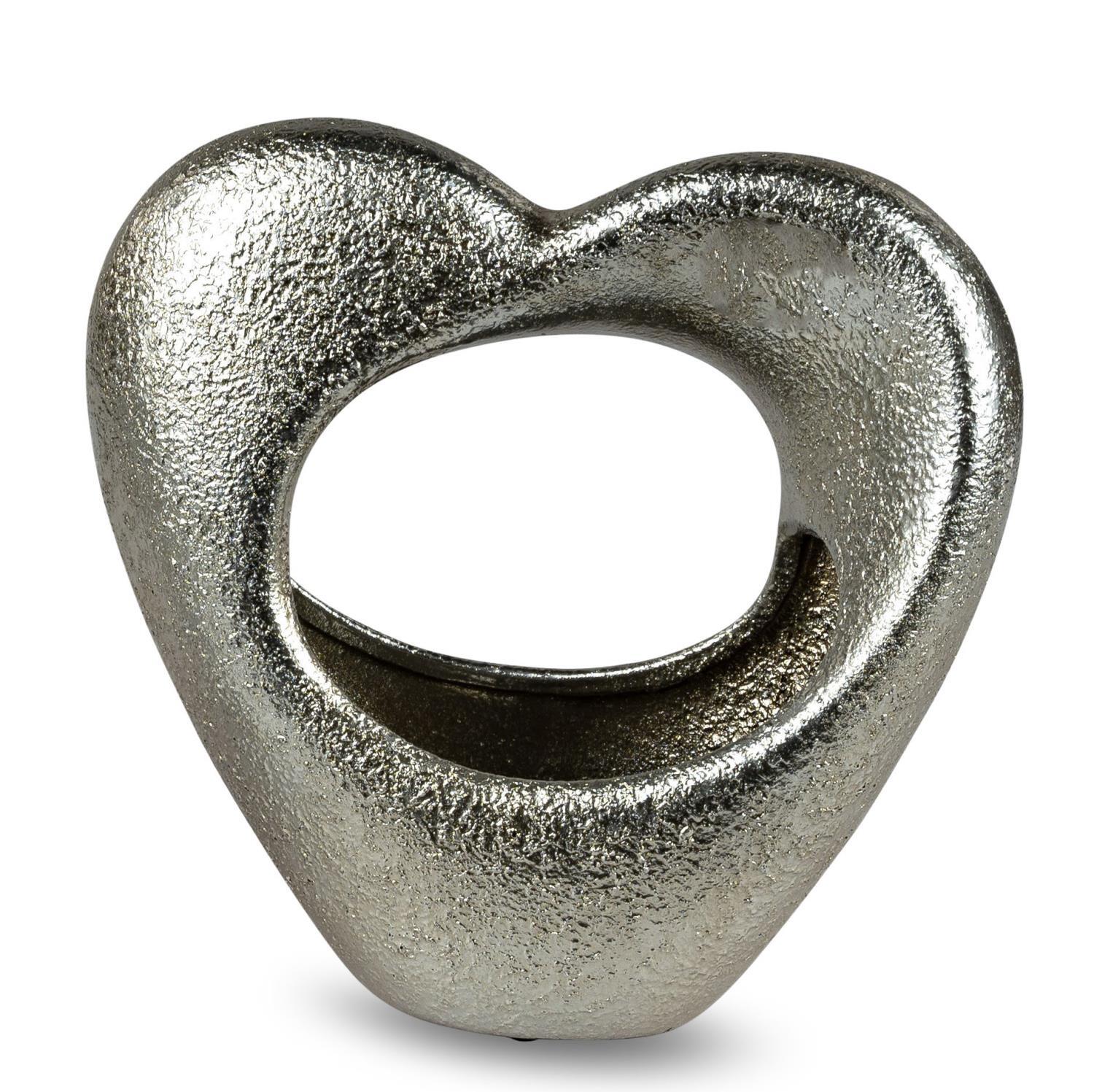 Deko Vase HERZ in Herzform H. 23cm silber Keramik Formano WA
