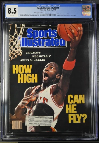 Michael Jordan Sports Illustrated March 13, 1989 CGC 7.0 How High Can He Fly NBA