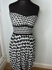 Mango ladies black white strapless dress size XS