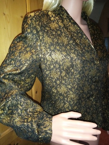 Designer Principles Jacquard Gold Posh Gala Fancy Dinner Jacket. Uk Size 14. - Picture 5 of 8