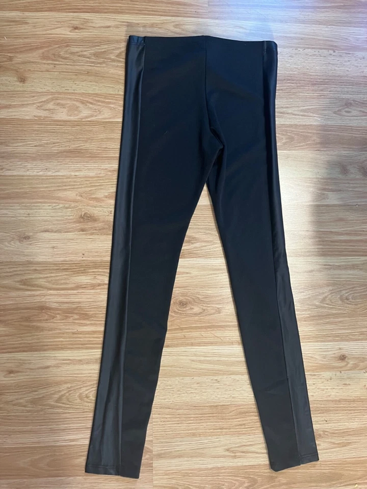 Leggings medianos ARDEN B negros imitación cuero laterales 29x31 Foto 2 de 3