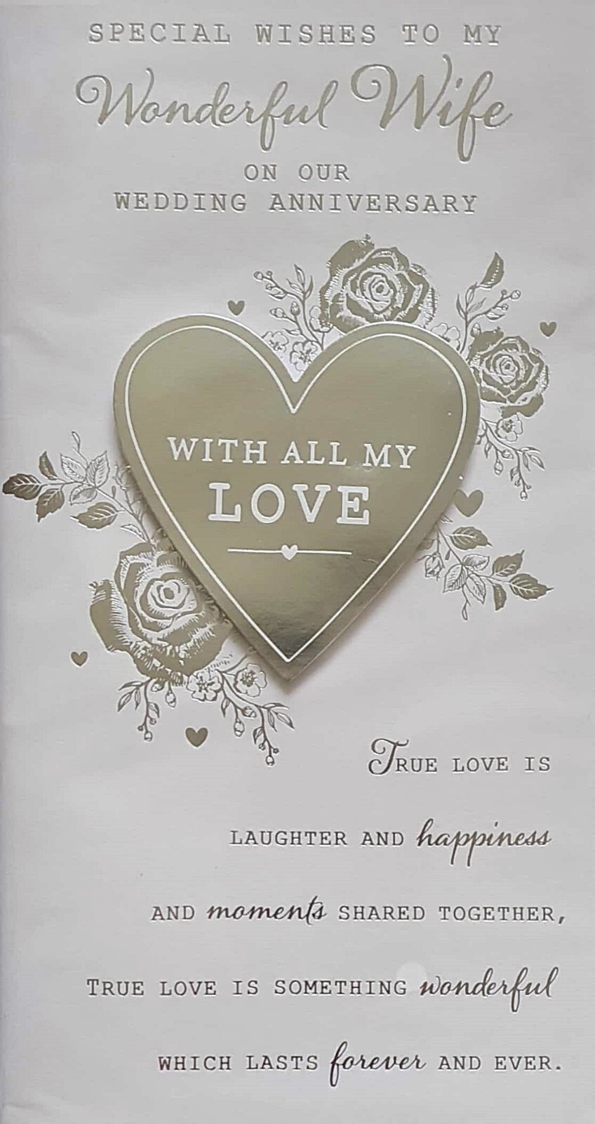 Happy Anniversary Card to my Wonderful Wife on Our Anniversary With All My Love