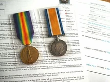 WW1 Medal Pair - T4-159806 DVR. E. J. SLOLEY. A. S. C.