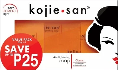 KOJIESAN Skin Lightening Soap Kojie San - Classic 65g x3 Genuine