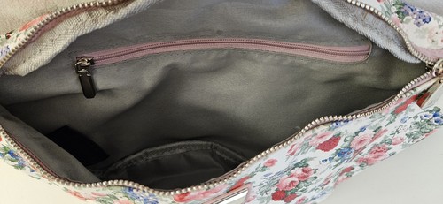 Borsa marsupio da viaggio - donna ragazza vera pelle Bianco Con Fiori Rosa 🌹 - Foto 6 di 11
