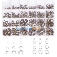 327Pcs Stainless Steel E-Clip C-Clips Circlip Kits Retaining Ring Assortment Set