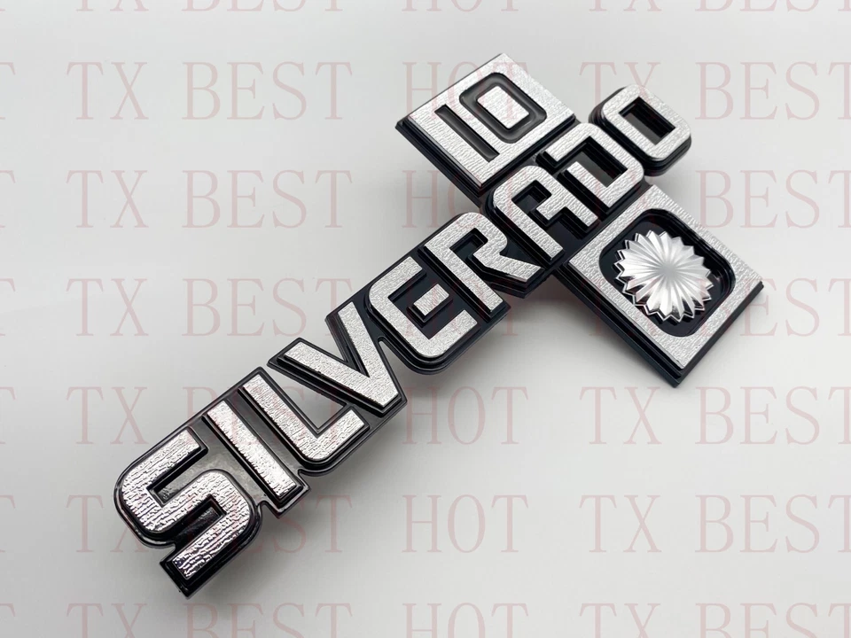 2Pc Ajusta 1981-87 GM Trucks Silverado "10" Emblema de guardabarros Insignia 14026451 Foto 3 de 4