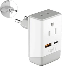 Ceptics US to European, Spain France Germany Turkey  Plug Adapter Power Plug