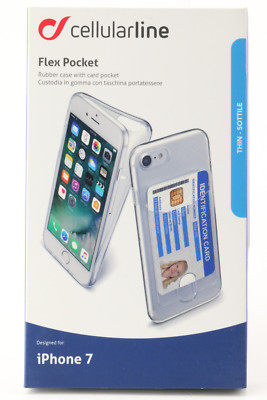 Cellularline Flex Pocket Hülle Apple iPhone 7 Handy Tasche Case Wallet Cover 455