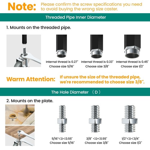 Laufrollen 3 Zoll Feststellvorbau Gewinde Lenkrollen 4er Set Schwerlast gr - Bild 3 von 8