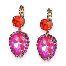 Earrings by Mariana Roxanne Coll. Elegant Siam, Sun Kissed Blush,  Fuchsia A...