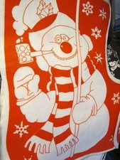 Tri-Chem Snowman Christmas Stocking Liquid Embroidery Fabric #2037-17.5 Inches L