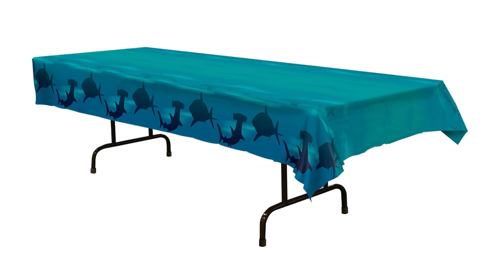 SHARKS TABLECLOTH PICNIC OCEAN PLASTIC DECORATION PARTY TABLE COVER 54" x 108"