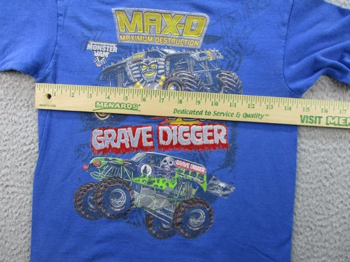 Monster Jam Shirt Boy's Medium Max-D Grave Digger Maximum Destruction Signed - Picture 6 of 11