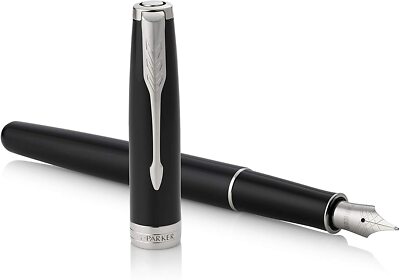Parker  Sonnet Fountain Pen  Black Lacquer Ct Medium Pt  New In Box 1931500