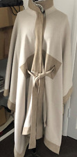 Manrico 100% Cashmere Cape Shawl Suede Trim Medium Cream Made In Italy Christmas