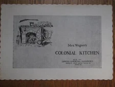 Old Souvenir Paper Placemat - Wagner's Colonial Kitchen - Eaton OH - 1950s - EXC