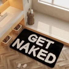 Naked Bath Mat- Funny Bathroom Rugs-Non Slip Black Bath Mats -Soft Thick Micr...