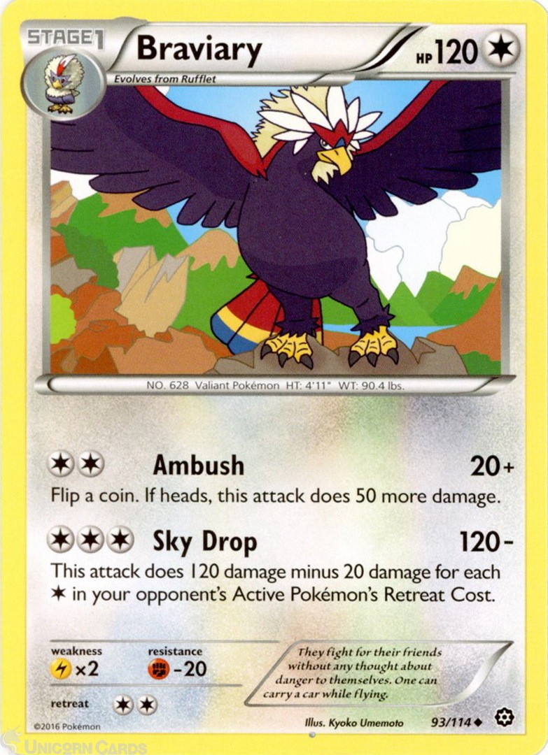 Braviary 93/114 : Uncommon Mint/Near Mint Pokemon Card : XY11: Steam Siege
