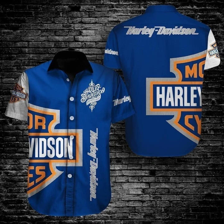Harley Motor Racing Davidson Casual Button Down Shirt