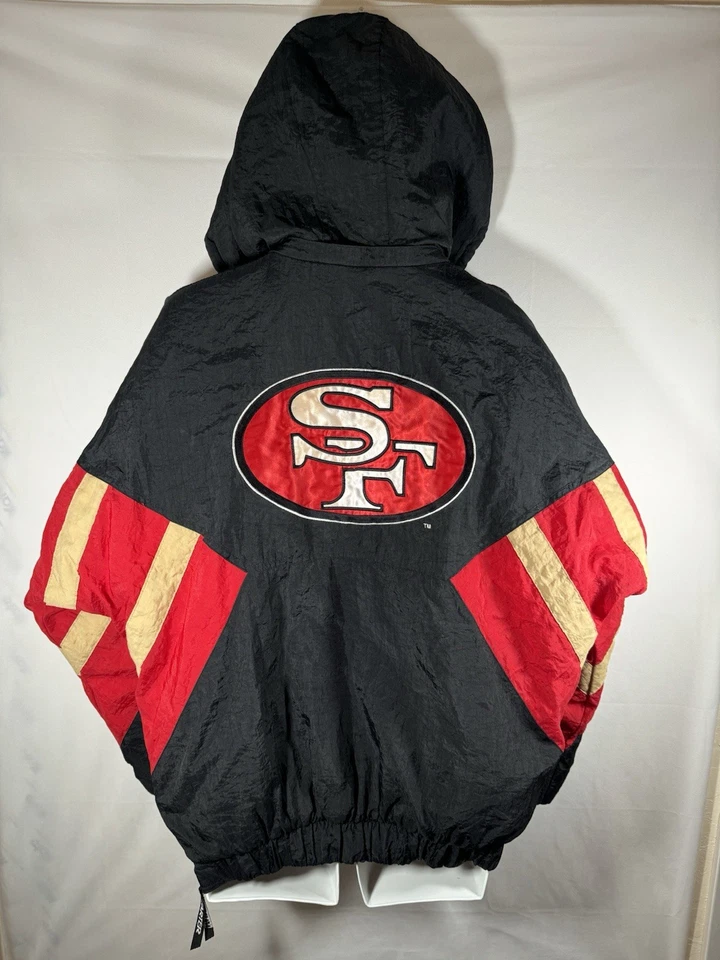 Chaqueta Pullover con Capucha Negra Talla Grande Vintage Años 90 Starter San Francisco 49ers Foto 2 de 4